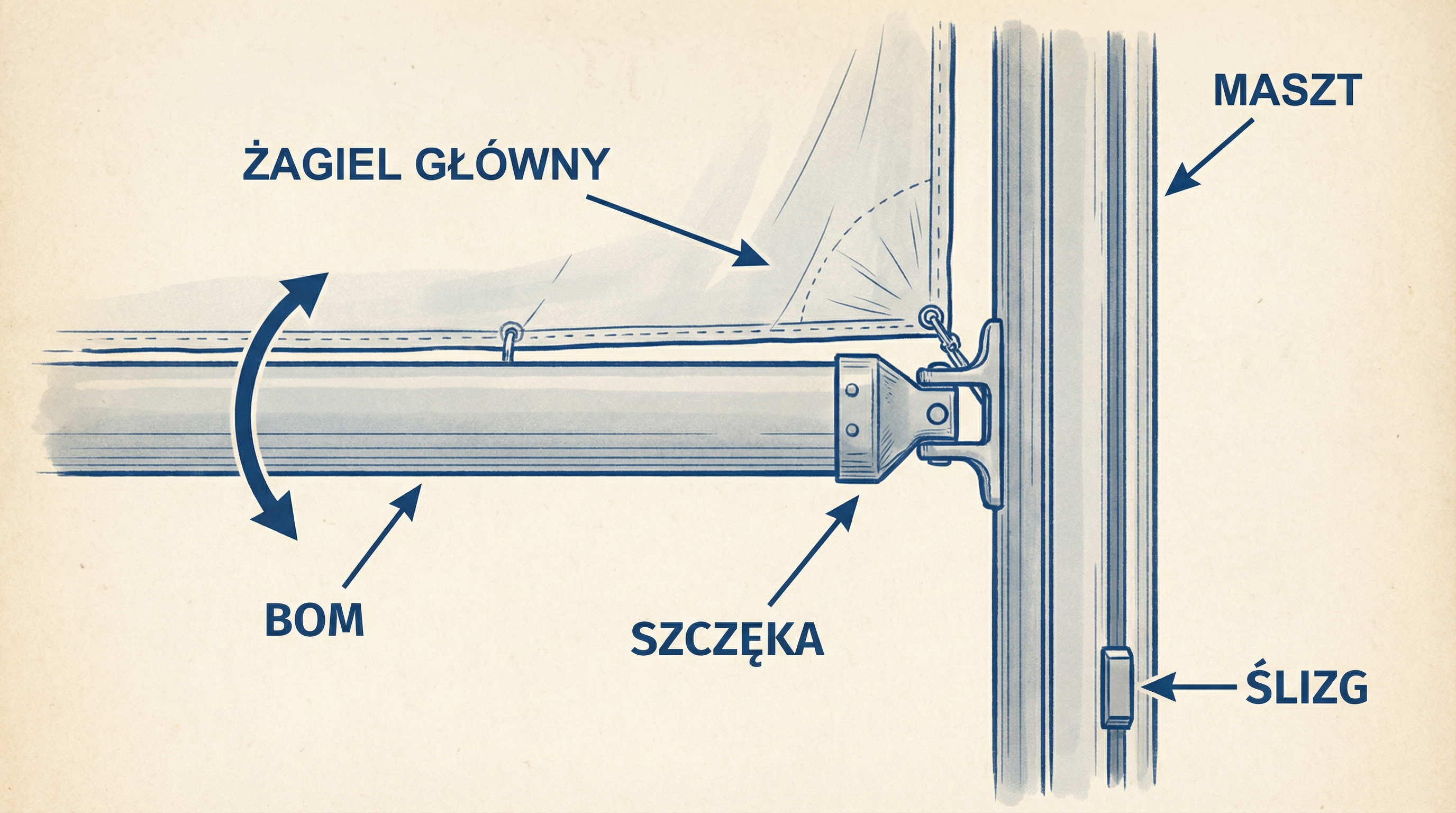 Połączenie bomu z masztem